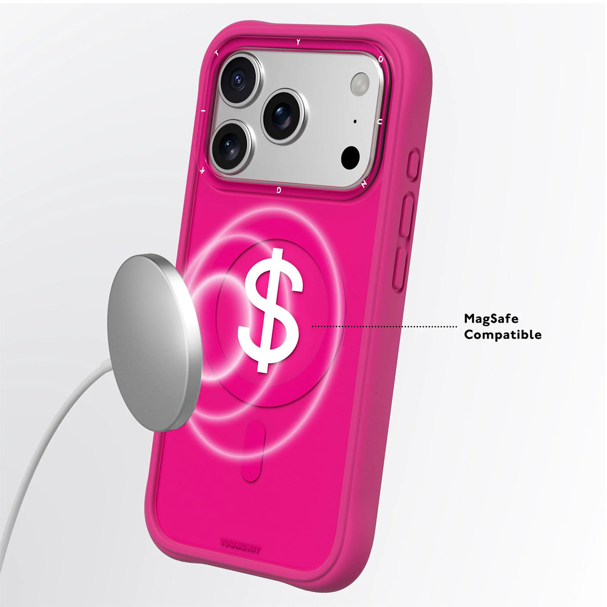 YOUNGKIT Funda Lucky Money para iPhone 17 Pro Max/18 Pro Max Compatible con MagSafe, Rosa Rich Pink