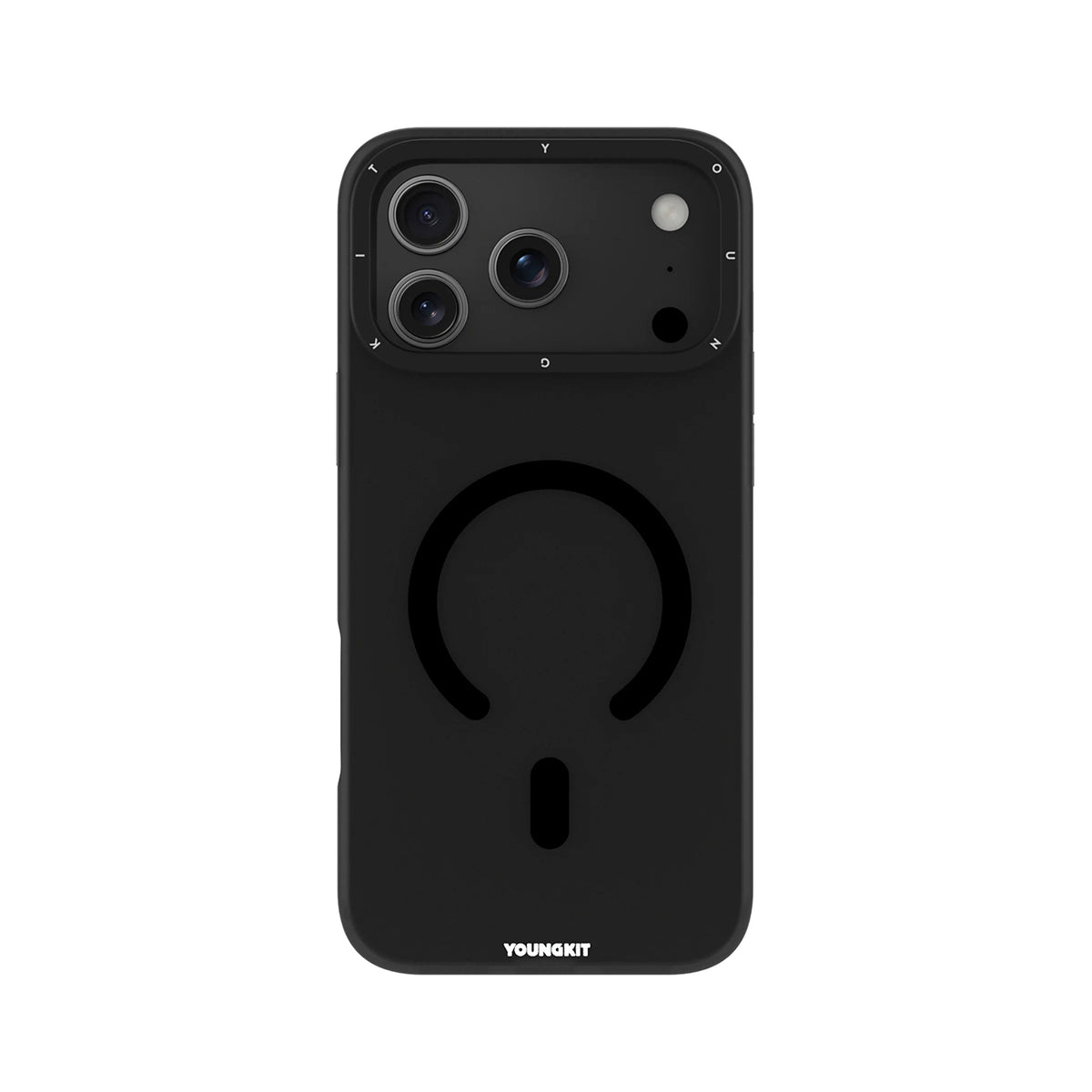YOUNGKIT Funda Hidden Sands para iPhone 17 Pro Max/18 Pro Max Compatible con MagSafe, Negro Transparente