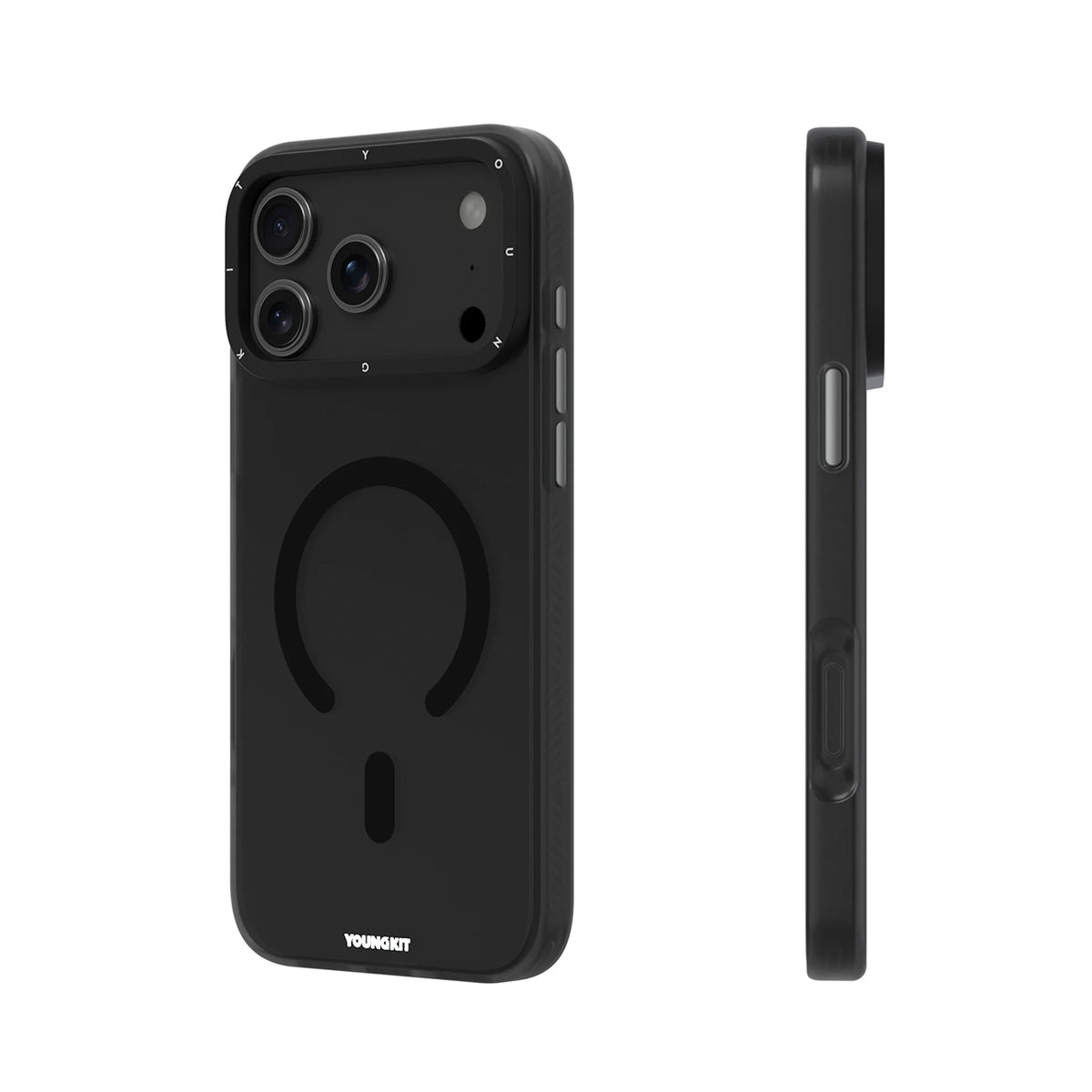 YOUNGKIT Funda Hidden Sands para iPhone 17 Pro Max/18 Pro Max Compatible con MagSafe, Negro Transparente