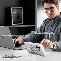 YOUNGKIT Soporte Anilla Magnética Universal Compatible con MagSafe, Plata Titanio
