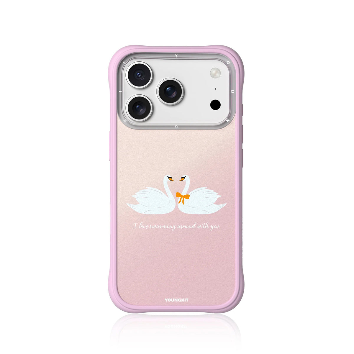 YOUNGKIT Funda Swan Kiss para iPhone 17 Pro Max/18 Pro Max Compatible con MagSafe, Swan Serenade