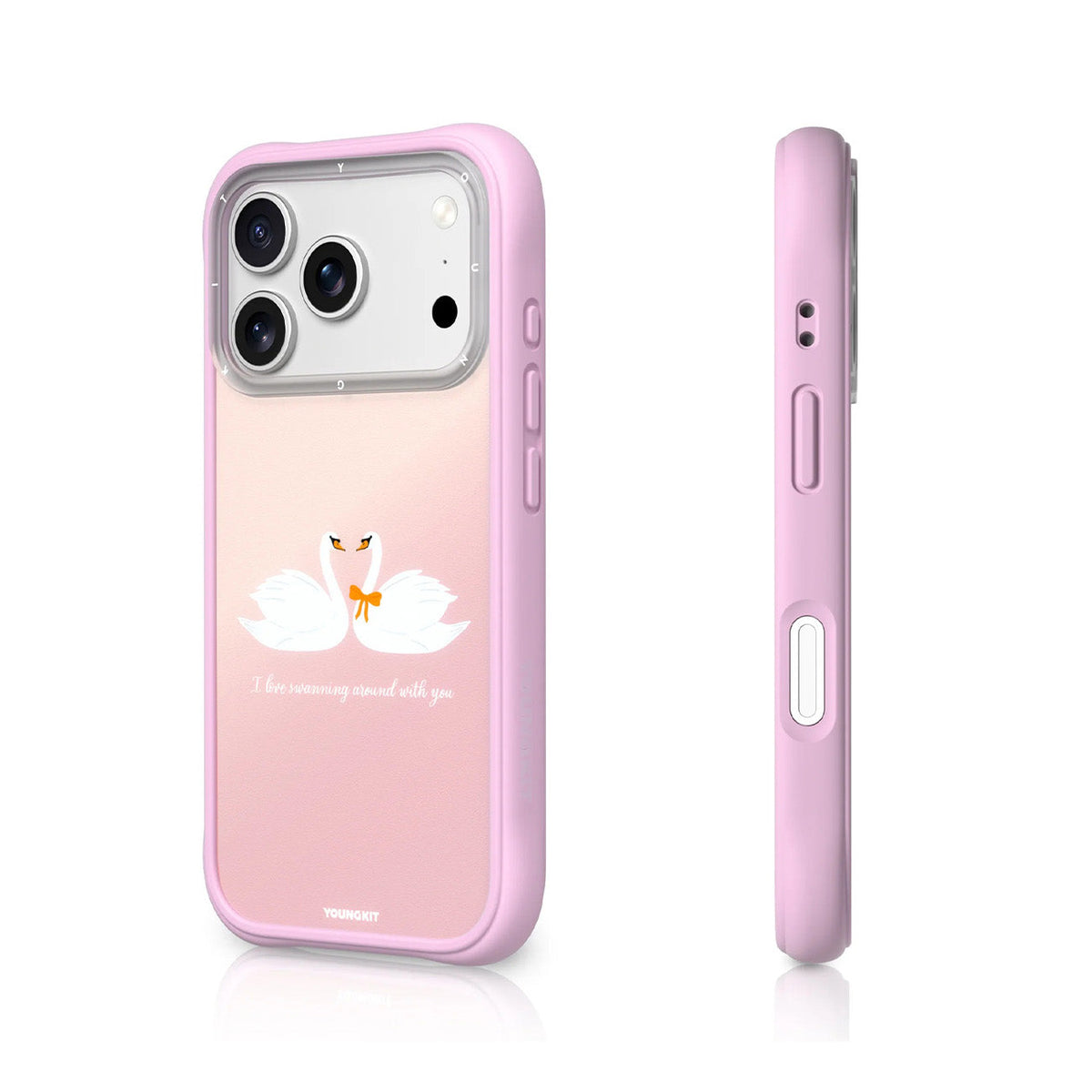 YOUNGKIT Funda Swan Kiss para iPhone 17 Pro Max/18 Pro Max Compatible con MagSafe, Swan Serenade