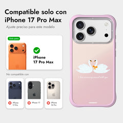 YOUNGKIT Case for iPhone 17 Pro Max - Magnetic Case CH4 Swan Kiss Swan Serenade, Illustrated Design and Precise Fit