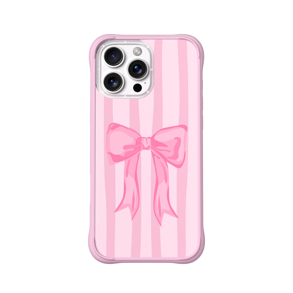 YOUNGKIT Funda CH4 Swan Kiss para iPhone 16 Pro Max Compatible con MagSafe, Marco de Silicona y Trasera Removible, Ballet Ribbon, Rosa Cálido