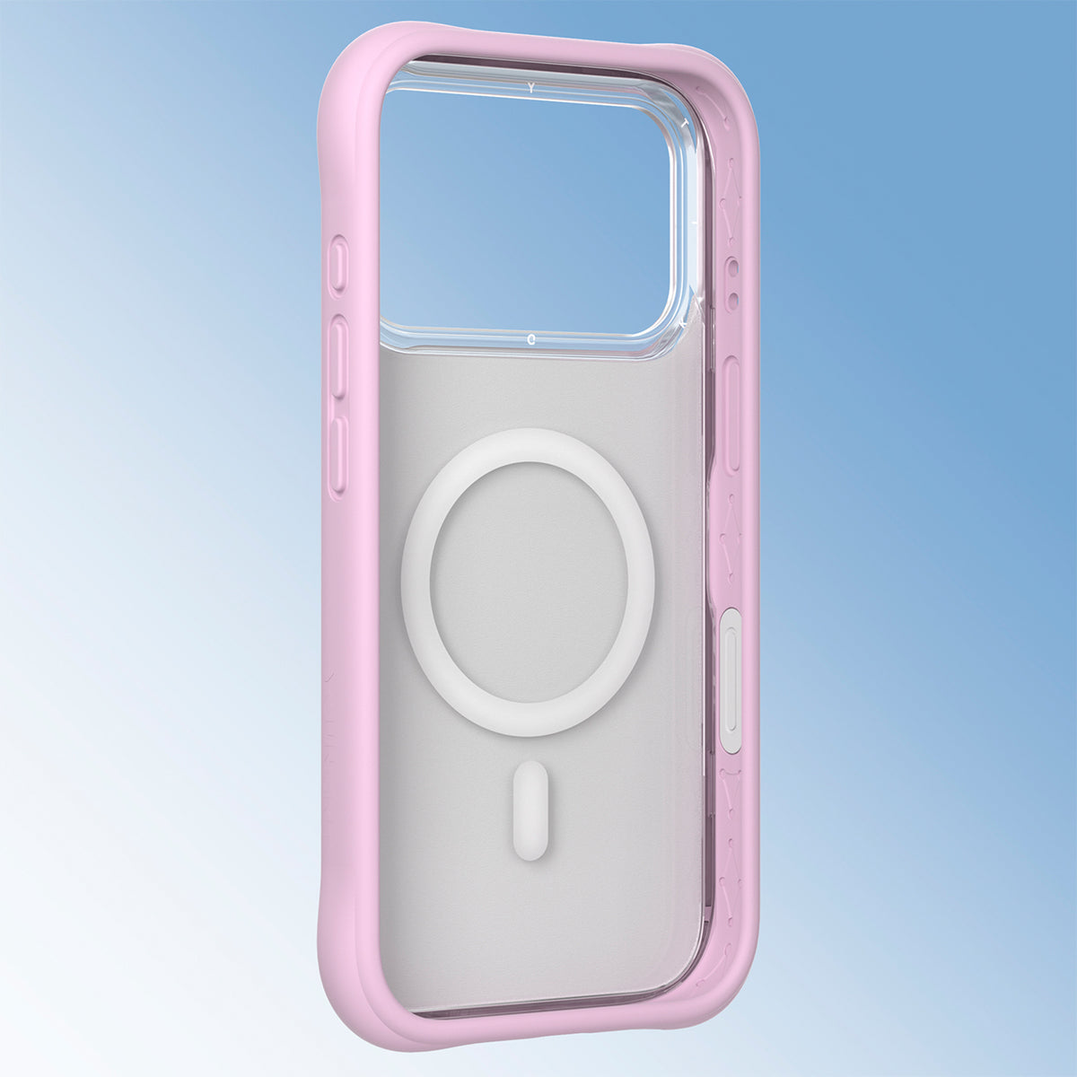 YOUNGKIT Funda CH4 Swan Kiss para iPhone 16 Pro Max Compatible con MagSafe, Marco de Silicona y Trasera Removible, Ballet Ribbon, Rosa Cálido