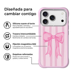 YOUNGKIT Case for iPhone 17 Pro Max – CH4 Swan Kiss Ballet Ribbon Magnetic Case, Illustrated Design and Precise Fit