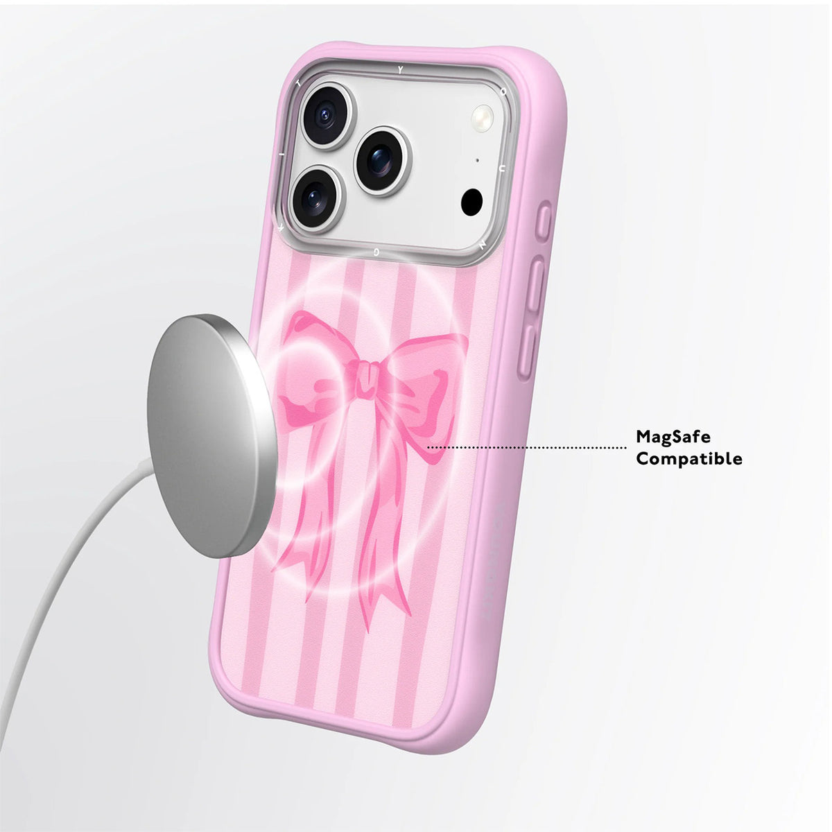 YOUNGKIT Funda Swan Kiss para iPhone 17 Pro/18 Pro Compatible con MagSafe, Ballet Ribbon