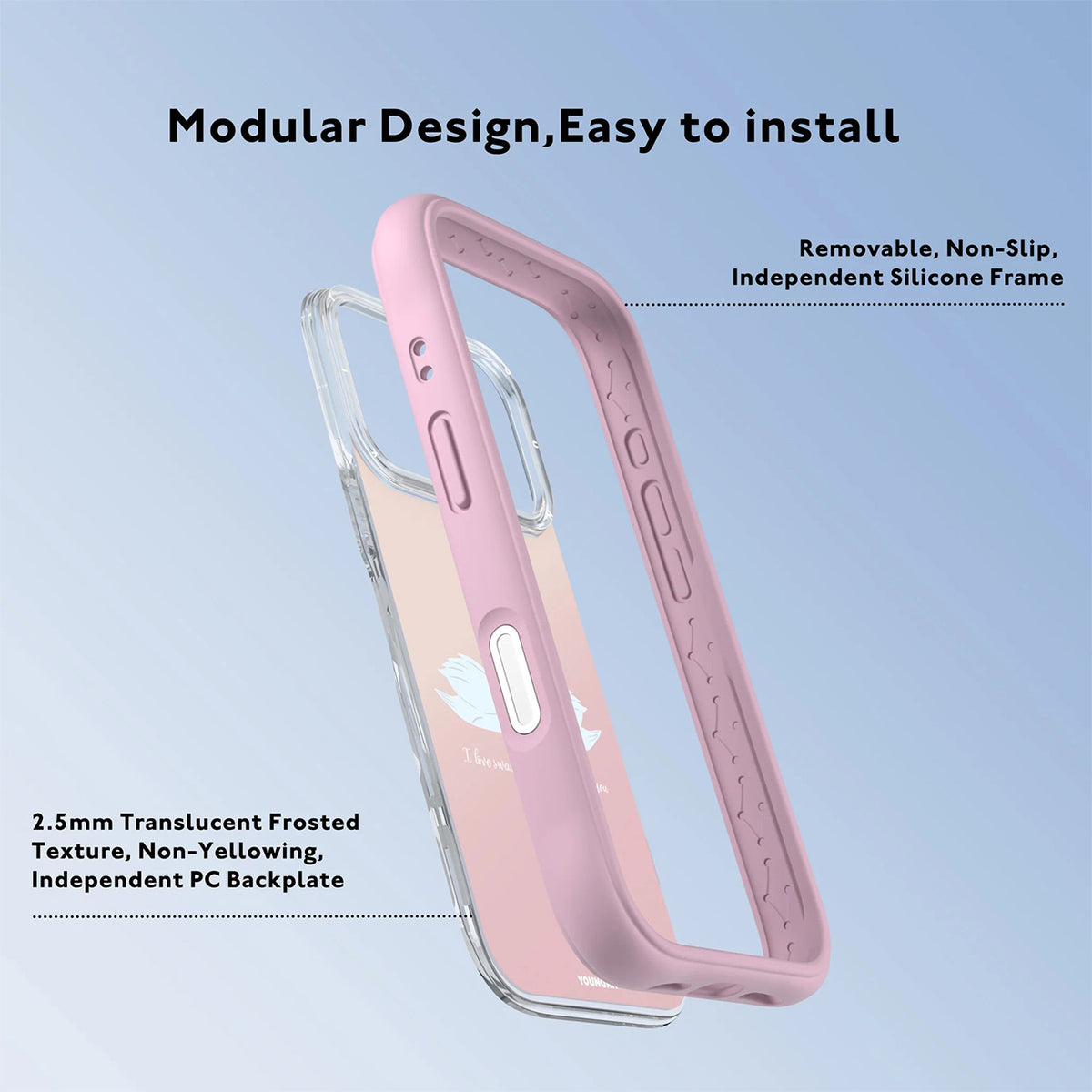 YOUNGKIT Funda Swan Kiss para iPhone 17 Pro Max/18 Pro Max Compatible con MagSafe, Ballet Ribbon