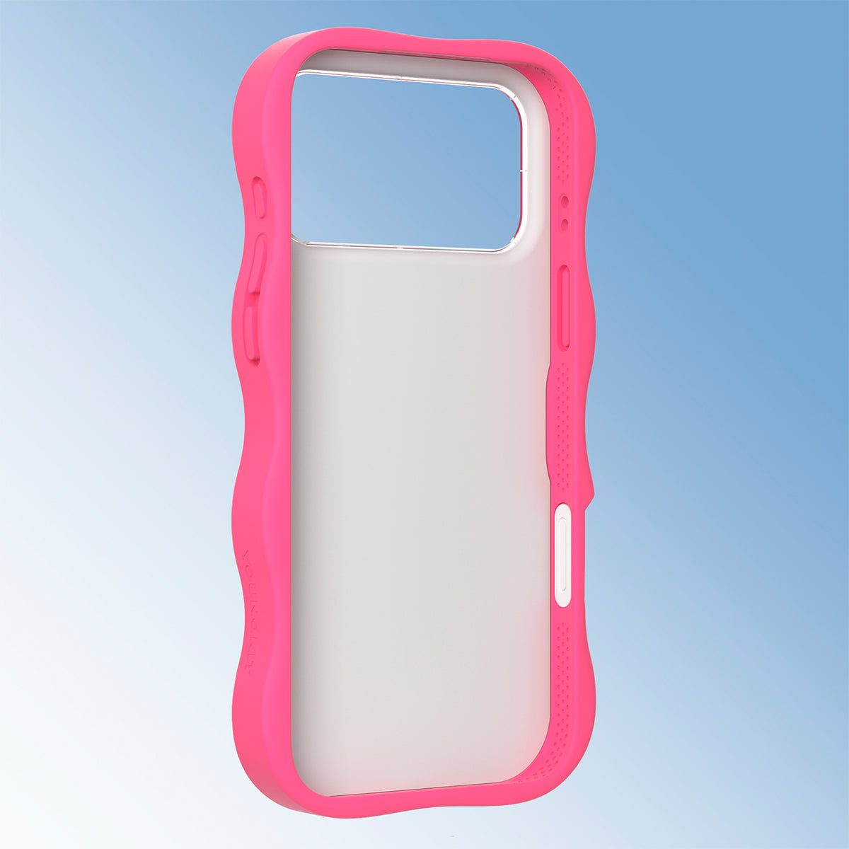 YOUNGKIT Funda CHD4 Authentic Wavy para iPhone 16 Pro Compatible con MagSafe, Marco de Silicona y Trasera Removible, Guayaba Rosa, Rosa Neón
