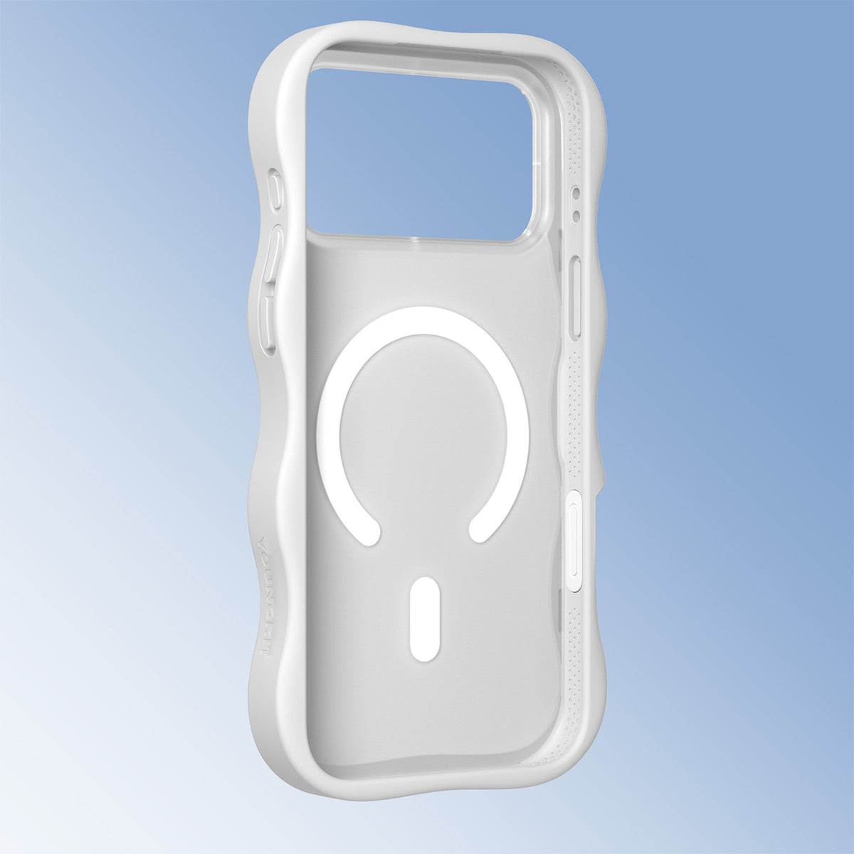 YOUNGKIT Funda CHD4 Summer Wavy para iPhone 16 Pro Compatible con MagSafe, Marco de Silicona y Trasera Removible, Tomate, Blanco Cloud Dance