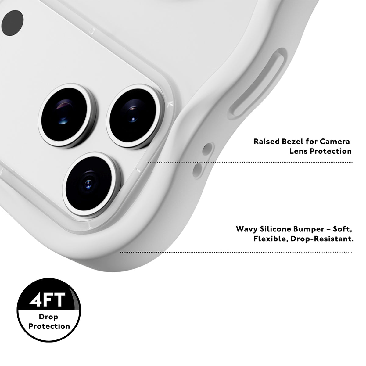YOUNGKIT Funda Wavy para iPhone 17 Pro/18 Pro Compatible con MagSafe, Tomate, Blanco Cloud Dance