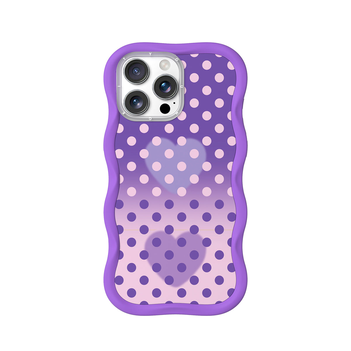 YOUNGKIT Funda CHD4 Sweetheart Wavy para iPhone 16 Pro Compatible con MagSafe, Marco de Silicona y Trasera Removible, Morado Fantasía, Lavanda