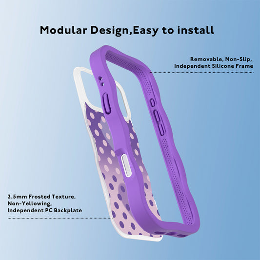 YOUNGKIT Funda CHD4 Sweetheart Wavy para iPhone 16 Pro Max Compatible con MagSafe, Marco de Silicona y Trasera Removible, Morado Fantasía, Lavanda