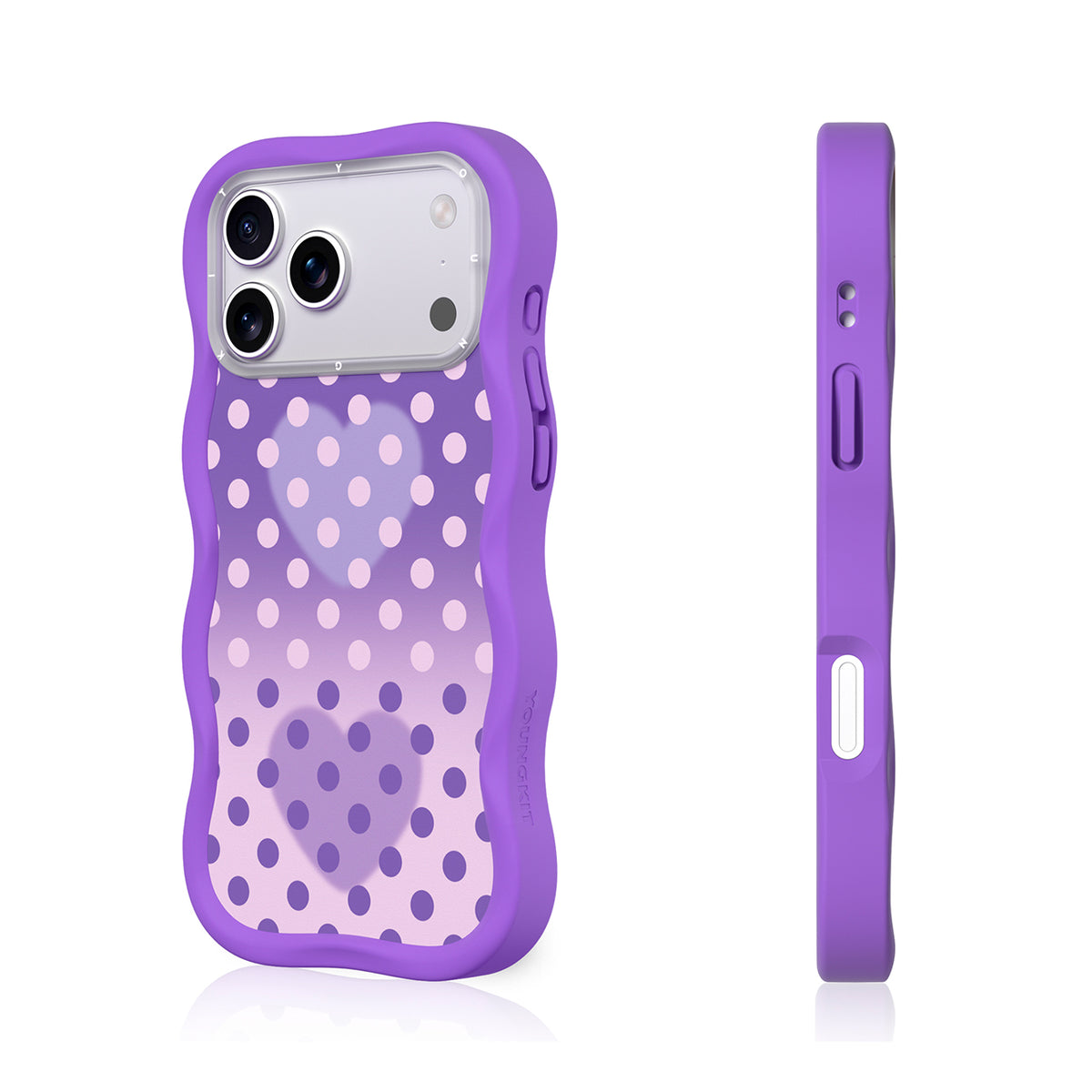 YOUNGKIT Funda Wavy para iPhone 17 Pro/18 Pro Compatible con MagSafe, Morado Fantasía, Lavanda