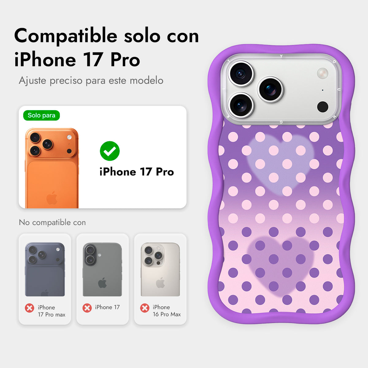 YOUNGKIT Funda Wavy para iPhone 17 Pro/18 Pro Compatible con MagSafe, Morado Fantasía, Lavanda