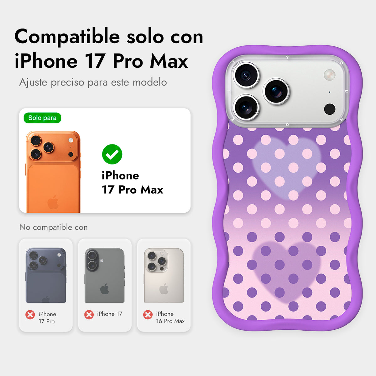 YOUNGKIT Funda Wavy para iPhone 17 Pro Max/18 Pro Max Compatible con MagSafe, Morado Fantasía, Lavanda