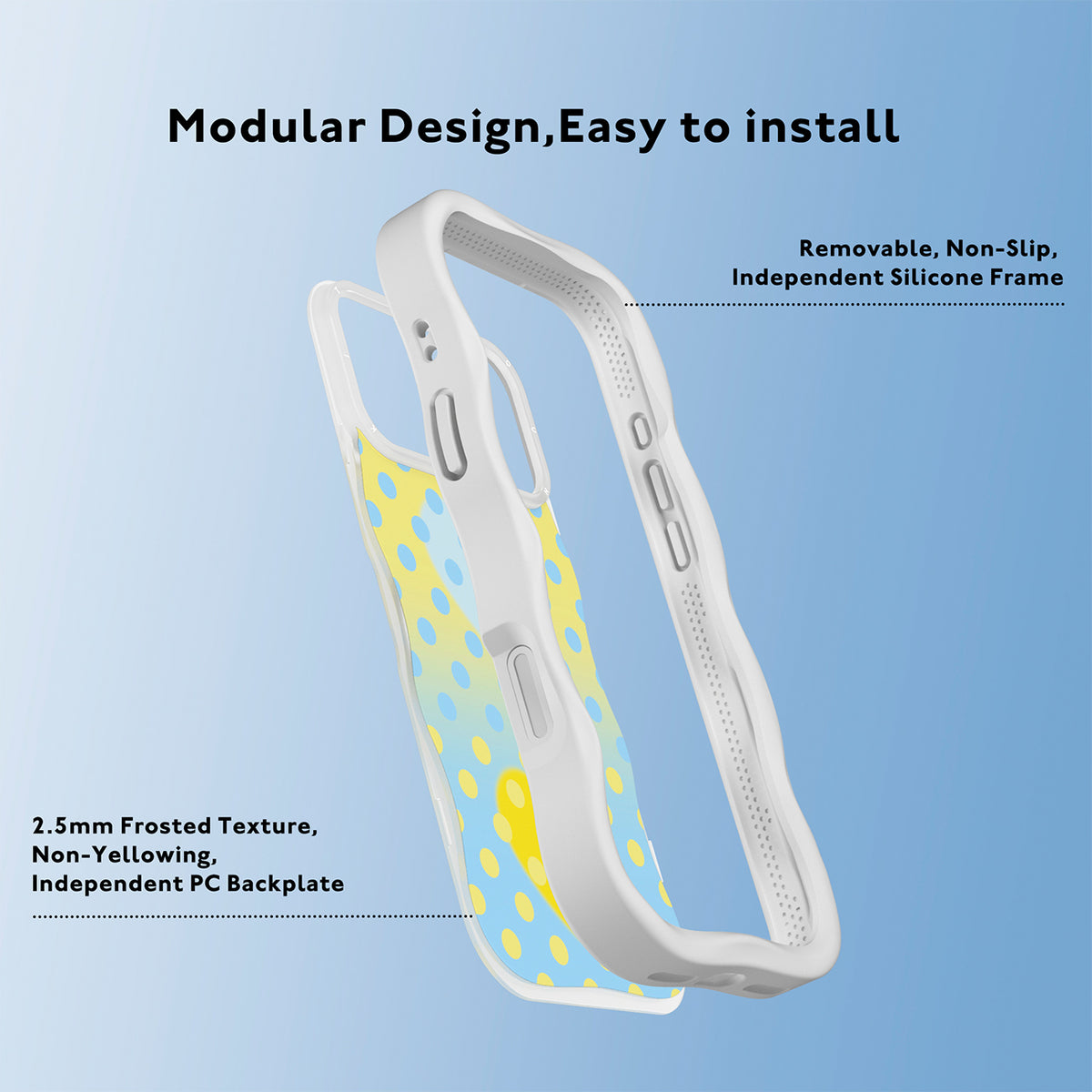 YOUNGKIT Funda Wavy para iPhone 17 Pro Max/18 Pro Max Compatible con MagSafe, Crema Azul, Blanco Cloud Dance