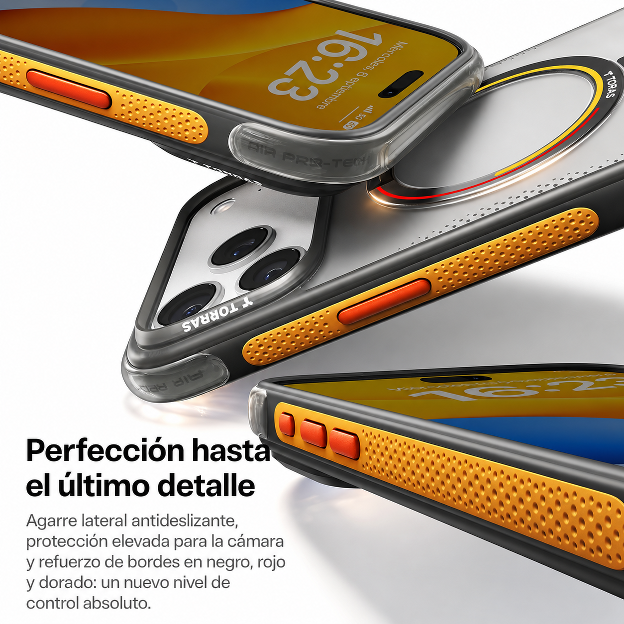 TORRAS Funda Ostand Q3 Air Football Limited con Soporte para iPhone 17 Pro Max/18 Pro Max Compatible con MagSafe, Iron Germany
