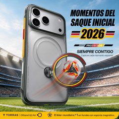 TORRAS Funda Ostand Q3 Air Football Limited con Soporte para iPhone 17 Pro Max Compatible con MagSafe, Iron Germany