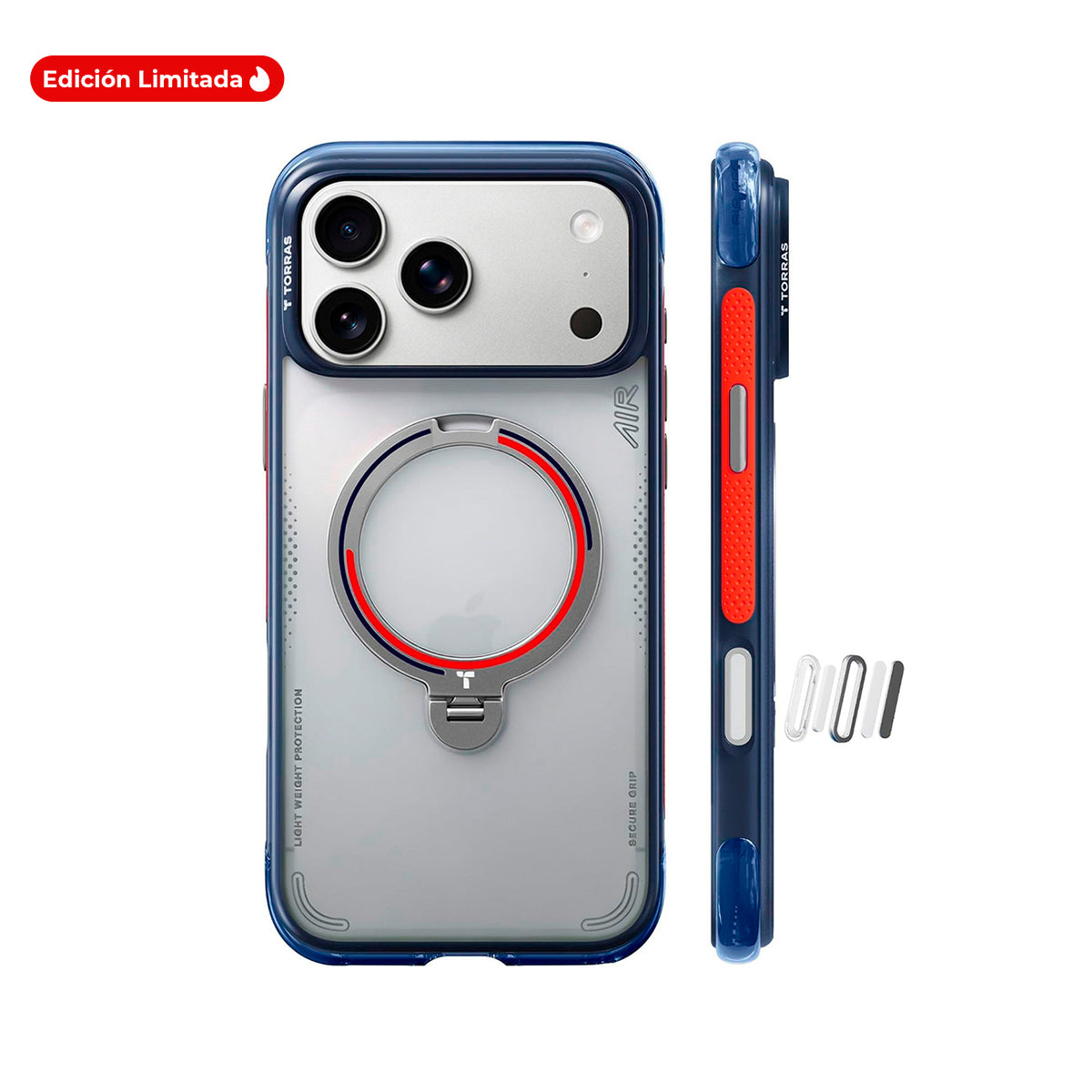 TORRAS Funda Ostand Q3 Air Football Limited con Soporte para iPhone 17 Pro Max/18 Pro Max Compatible con MagSafe, Lion England