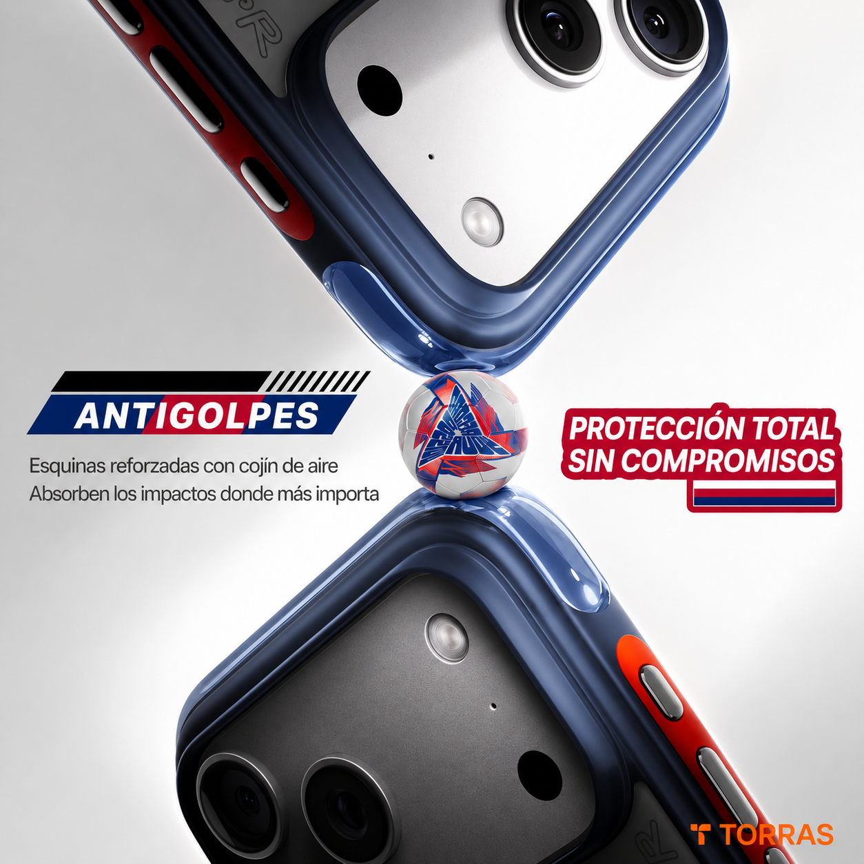 TORRAS Funda Ostand Q3 Air Football Limited con Soporte para iPhone 17 Pro Max/18 Pro Max Compatible con MagSafe, Lion England