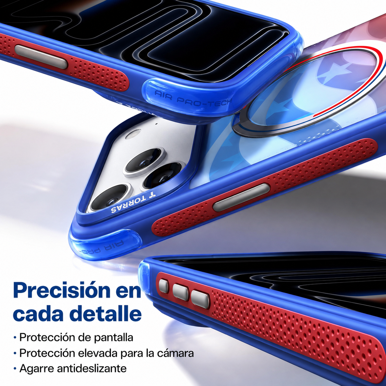 TORRAS Funda Ostand Q3 Air Football Limited con Soporte para iPhone 17 Pro/18 Pro Compatible con MagSafe, Starlight USA