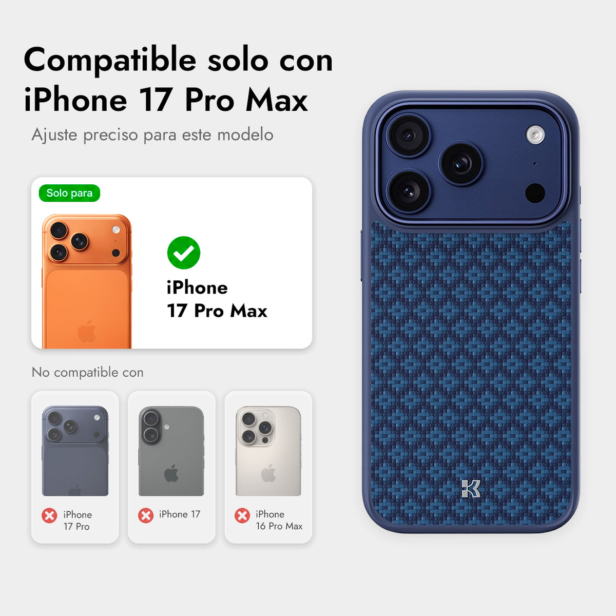 Benks Case for iPhone 17 Pro Max – Kevlar Fiber ArmorGrid MagSafe Case Blue, Ultra-Thin with Drop Protection and Precise Fit