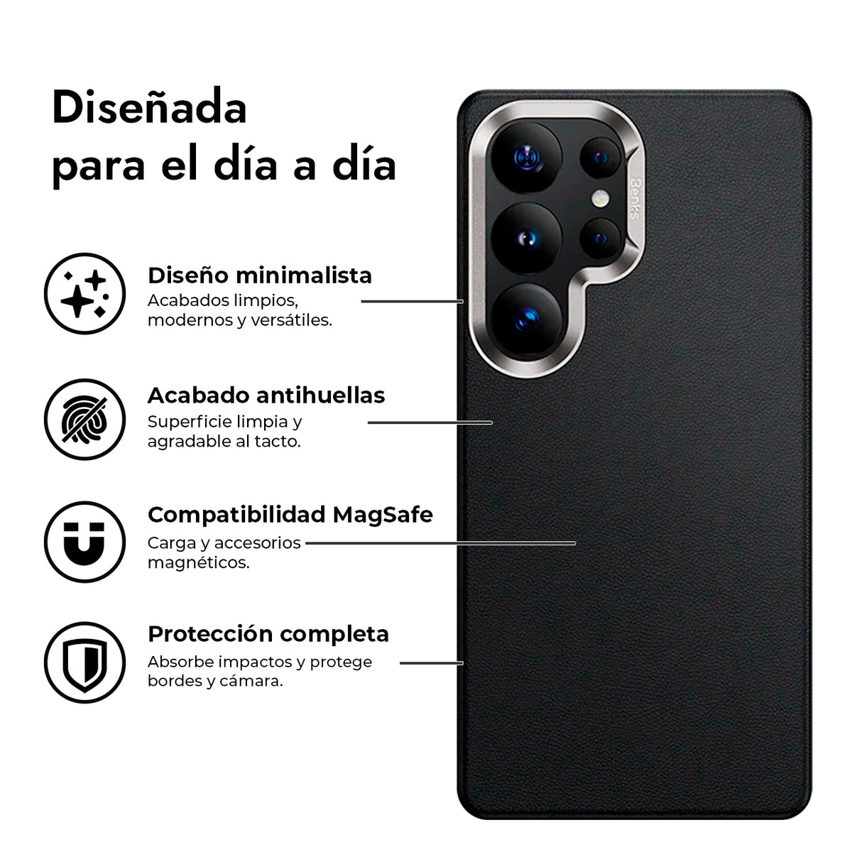 Benks Funda VitaPro para Galaxy S26 Ultra con Anillo Magnético, Negro