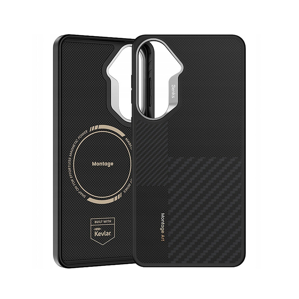 Benks Funda ArmorPro Montage de Fibra de Aramida Kevlar para Galaxy S26, Negro