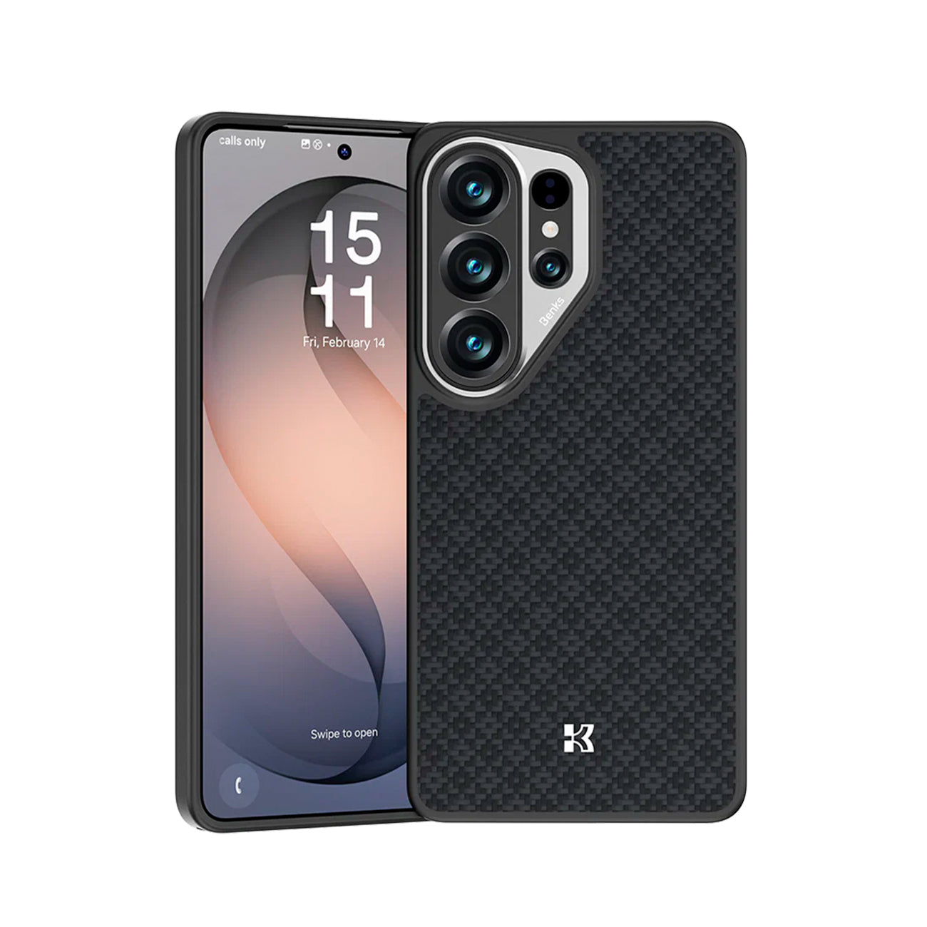 Benks Funda ArmorPro ArmorGrid de Fibra de Aramida Kevlar para Galaxy S26 Ultra con Anillo Magnético, Negro Obsidiana