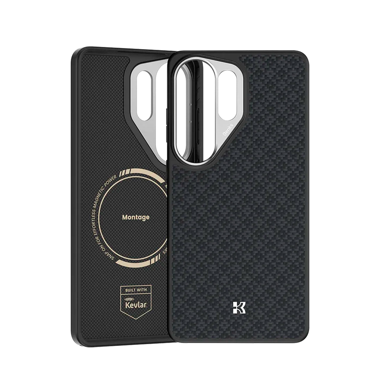 Benks Funda ArmorPro ArmorGrid de Fibra de Aramida Kevlar para Galaxy S26 Ultra con Anillo Magnético, Negro Obsidiana