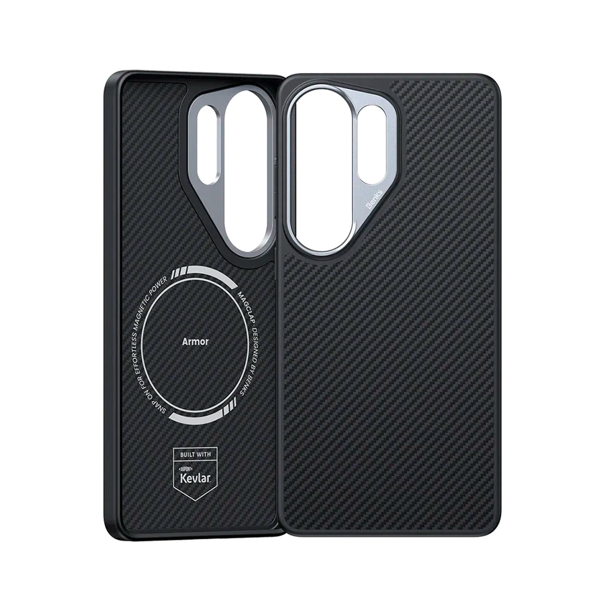 Benks Funda ArmorPro de Fibra de Aramida Kevlar 600D para Galaxy S26 Ultra con Anillo Magnético, Negro