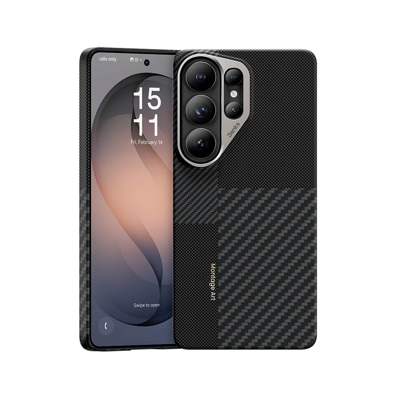 Benks Funda ArmorAir Montage de Fibra de Aramida Kevlar para Galaxy S26 Ultra con Anillo Magnético, Negro