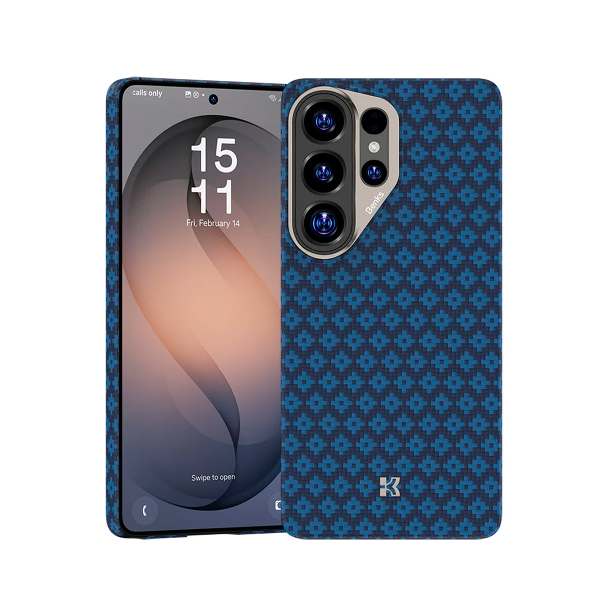 Benks Funda ArmorAir ArmorGrid de Fibra de Aramida Kevlar para Galaxy S26 Ultra con Anillo Magnético, Azul Celeste