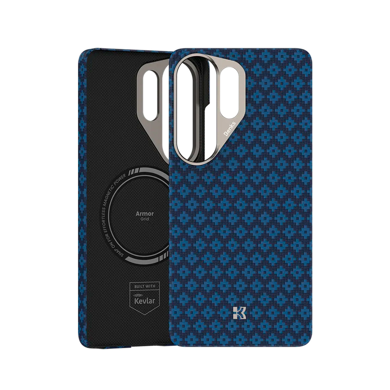 Benks Funda ArmorAir ArmorGrid de Fibra de Aramida Kevlar para Galaxy S26 Ultra con Anillo Magnético, Azul Celeste