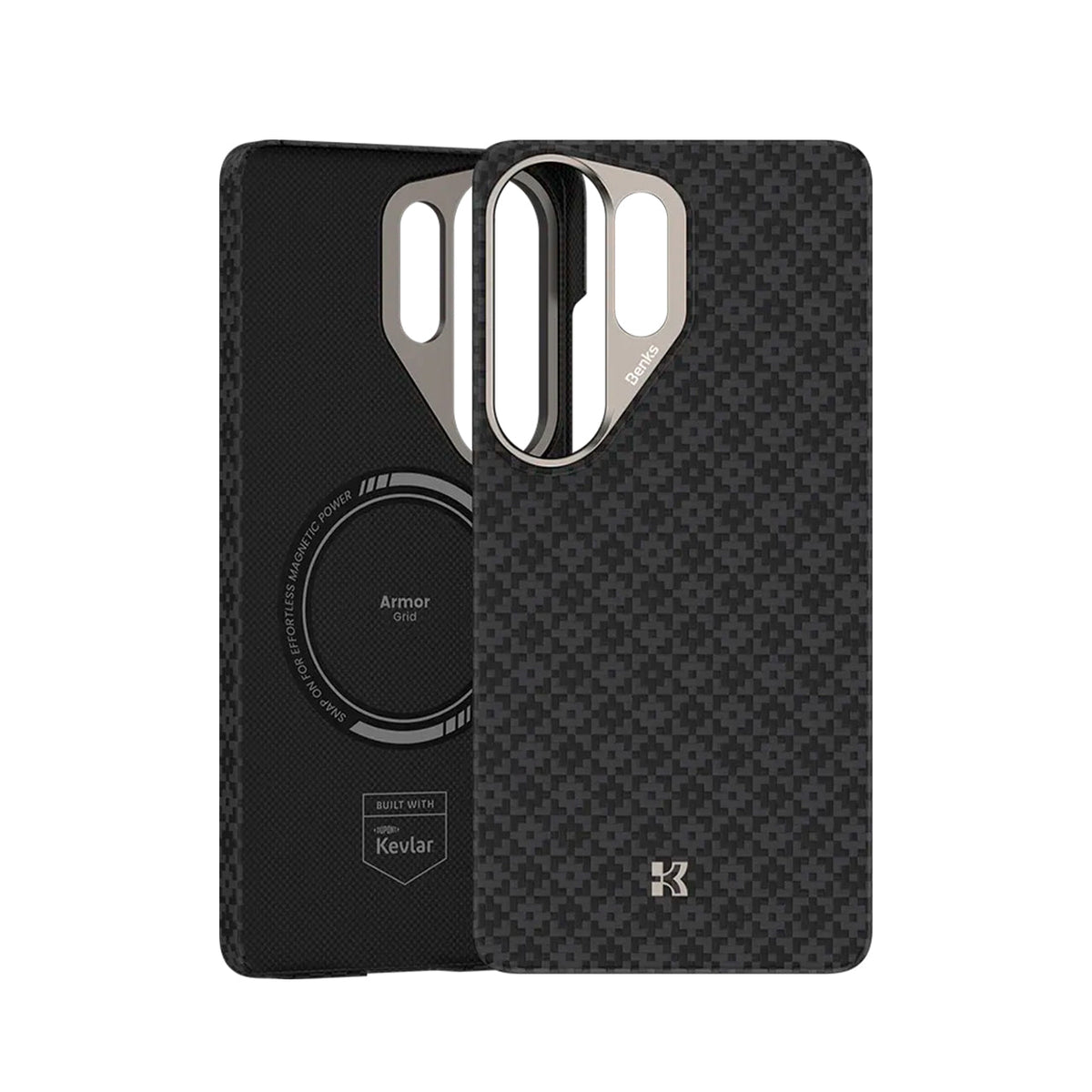 Benks Funda ArmorAir ArmorGrid de Fibra de Aramida Kevlar para Galaxy S26 Ultra con Anillo Magnético, Negro Obsidiana