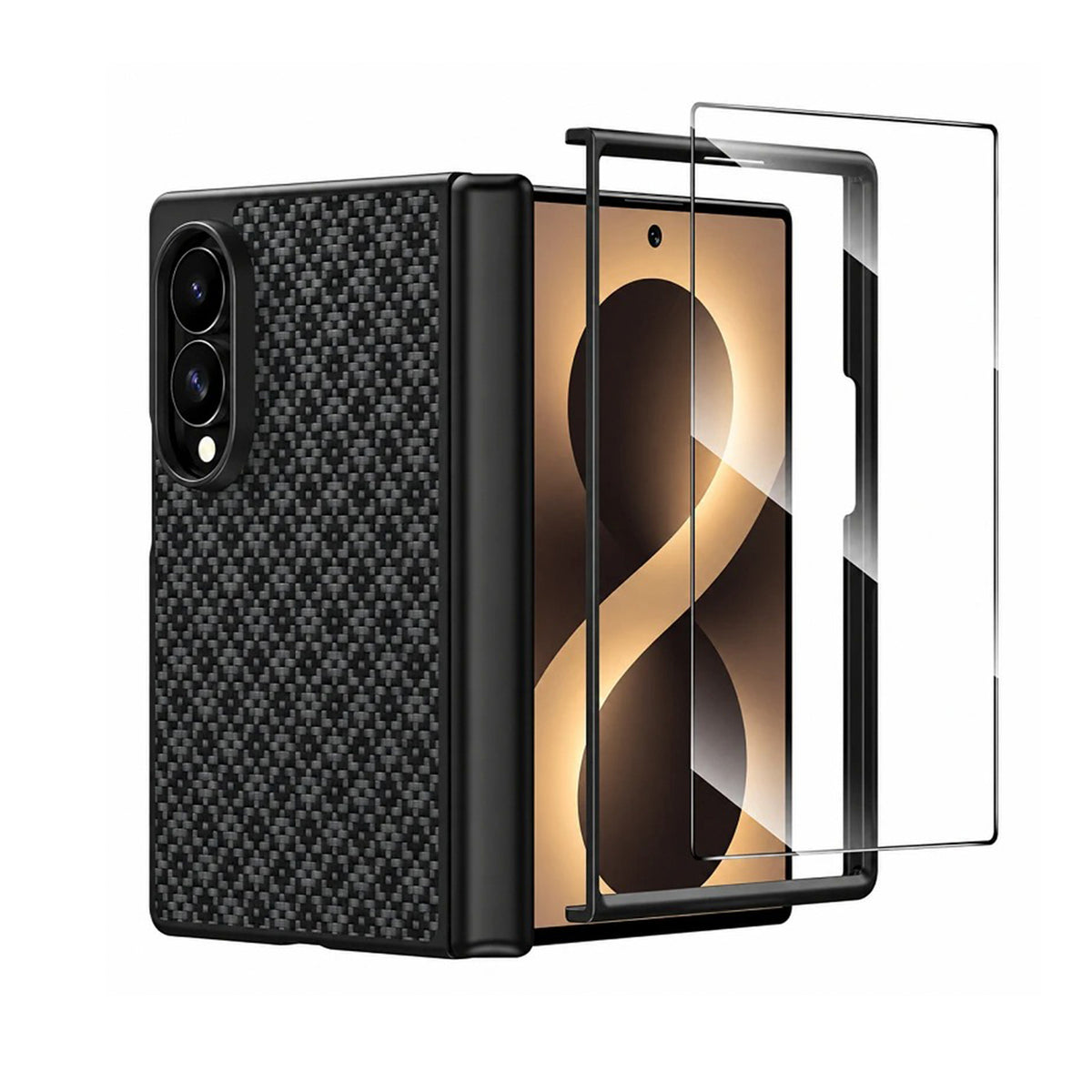 Benks Funda ArmorGrid Pro Grand Combo de Fibra de Aramida Kevlar para Galaxy Z Fold 8 con Anillo Magnético, Negra