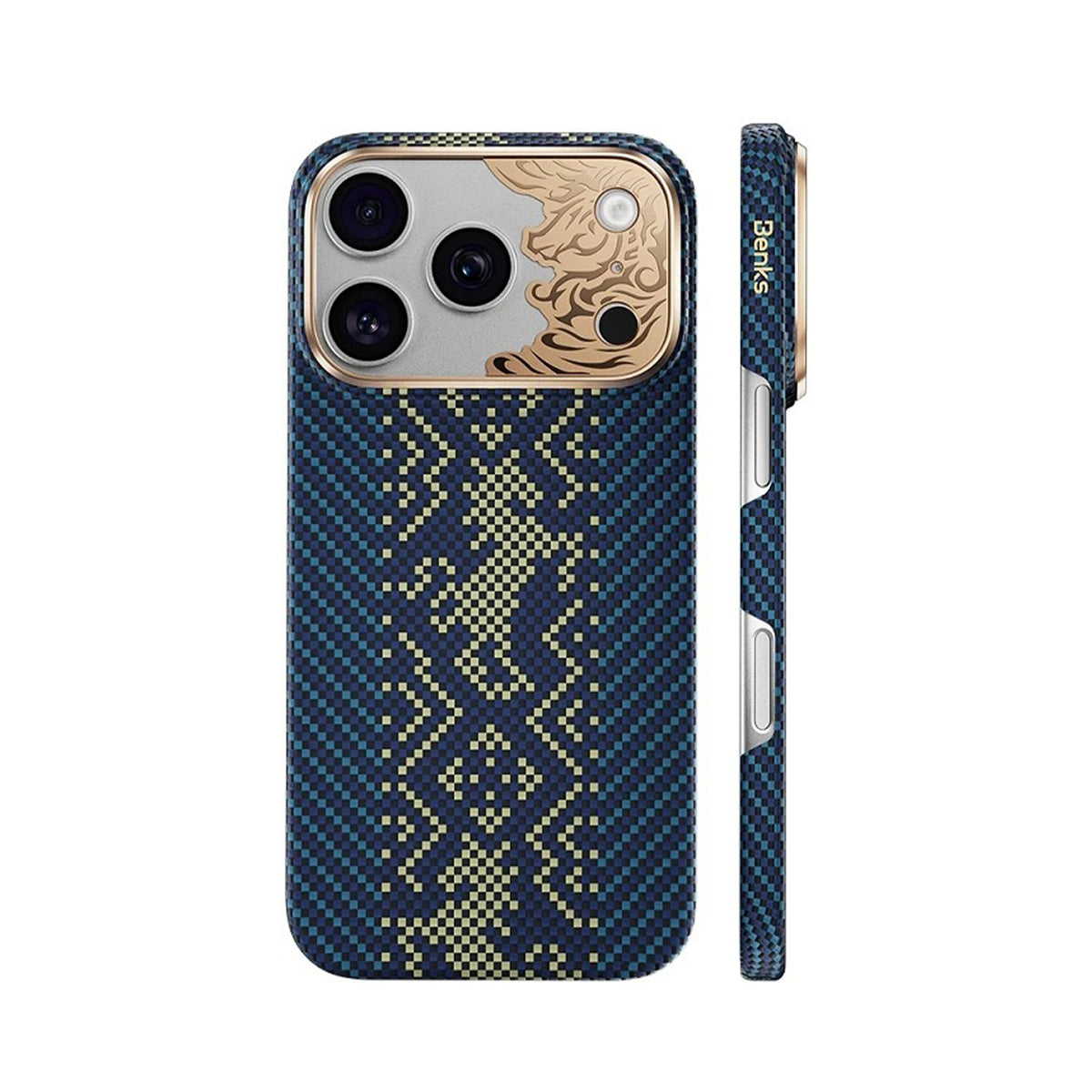 Benks Funda Knight Air de Fibra de Aramida Kevlar para iPhone 18 Pro Compatible con MagSafe, Azul