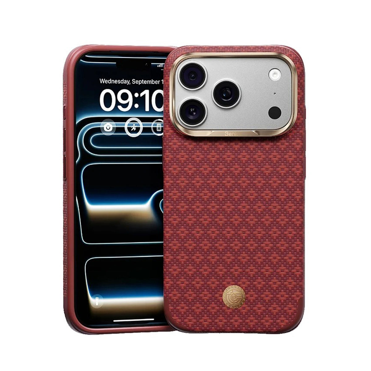 Benks Funda ArmorGrid Edge de Fibra de Aramida Kevlar para iPhone 18 Pro Max Compatible con MagSafe, Sawy Red