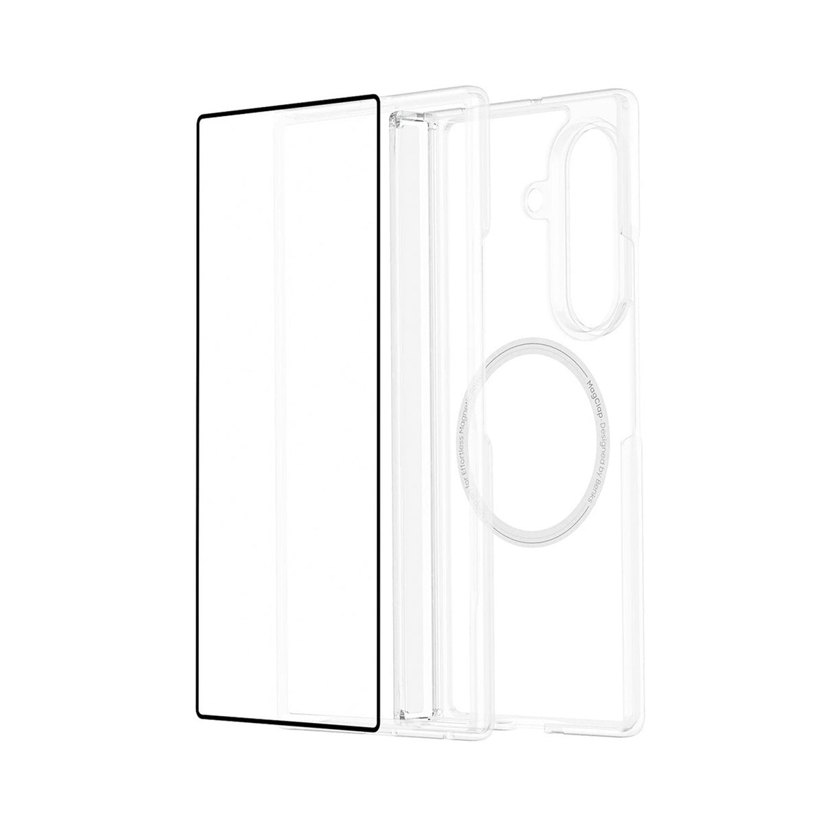 Benks Funda Crystal Grand Combo para Galaxy Z Fold 8 Ultra con Anillo Magnético, Transparente
