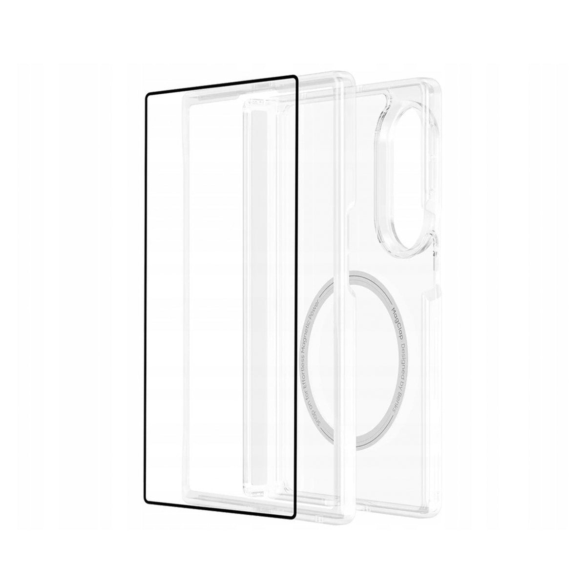 Benks Funda Crystal Grand Combo para Galaxy Z Fold 8 con Anillo Magnético, Transparente