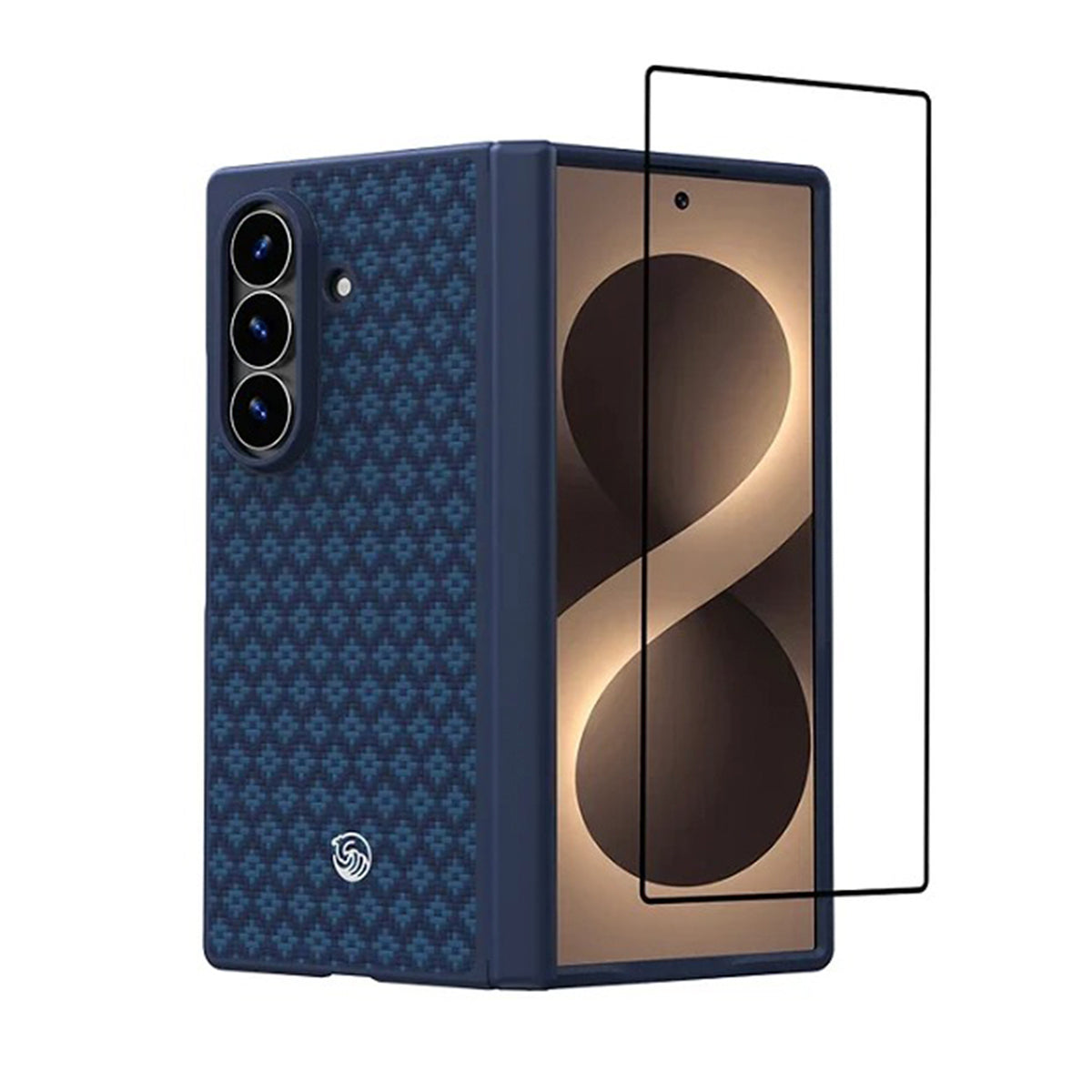 Benks Funda ArmorGrid Pro Grand Combo de Fibra de Aramida Kevlar para Galaxy Z Fold 8 Ultra con Anillo Magnético, Azul
