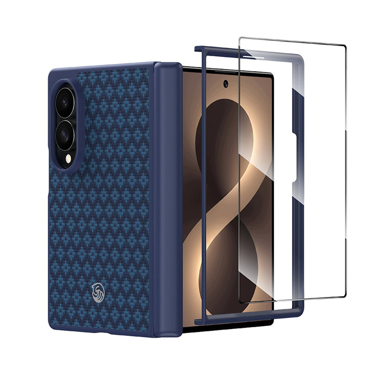 Benks Funda ArmorGrid Pro Grand Combo de Fibra de Aramida Kevlar para Galaxy Z Fold 8 con Anillo Magnético, Azul