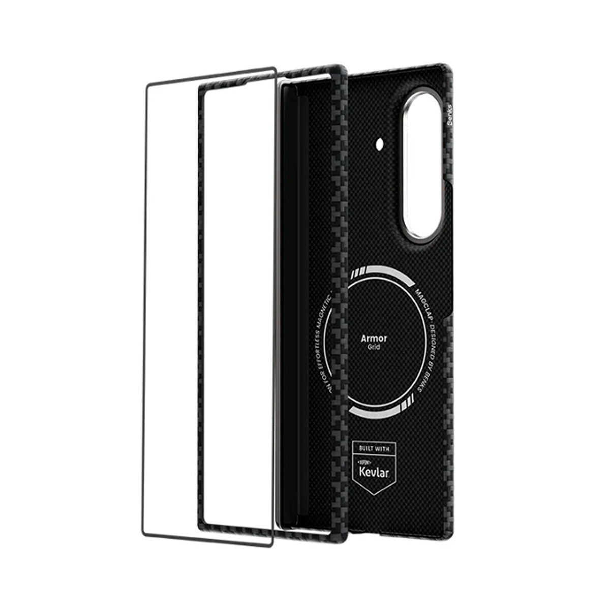 Benks Funda ArmorGrid Air Grand Combo de Fibra de Aramida Kevlar para Galaxy Z Fold 8 Ultra con Anillo Magnético, Negra