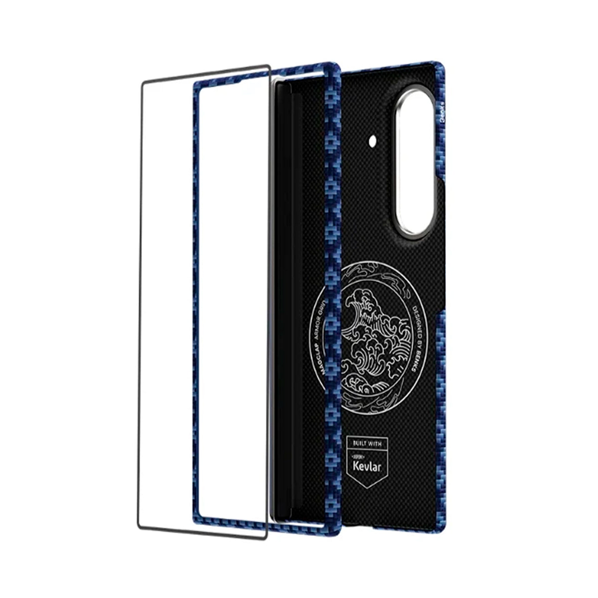 Benks Funda ArmorGrid Air Grand Combo de Fibra de Aramida Kevlar para Galaxy Z Fold 8 Ultra con Anillo Magnético, Azul