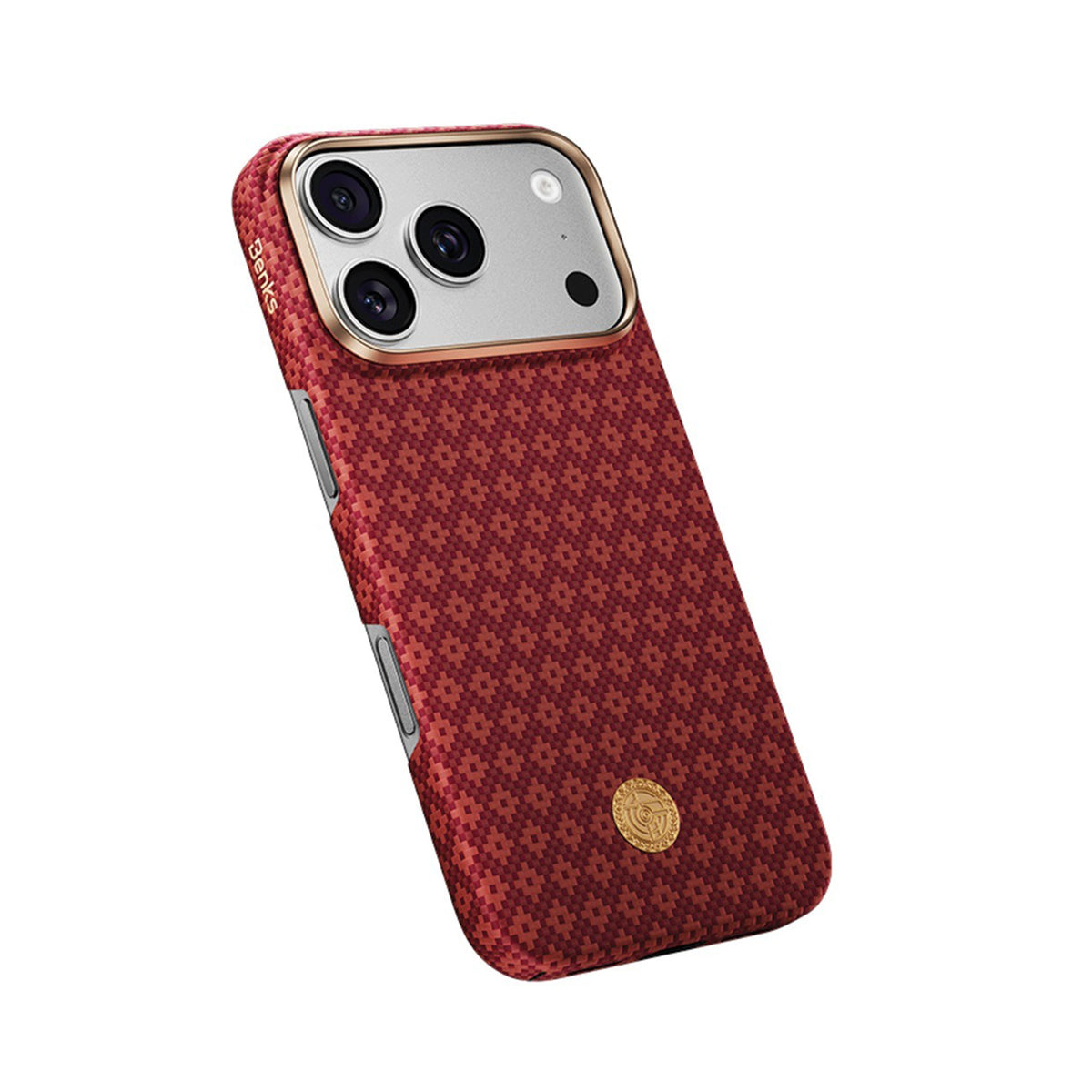 Benks Funda ArmorGrid Air de Fibra de Aramida Kevlar para iPhone 18 Pro Compatible con MagSafe, Sawy Red