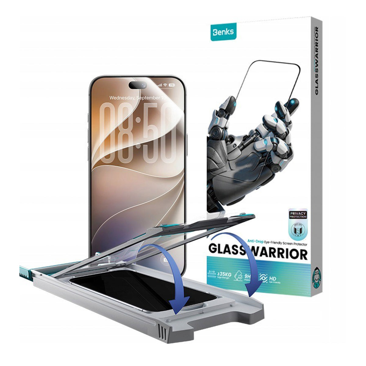 Benks Protector de Pantalla GlassWarrior con Privacidad para iPhone 18 Pro
