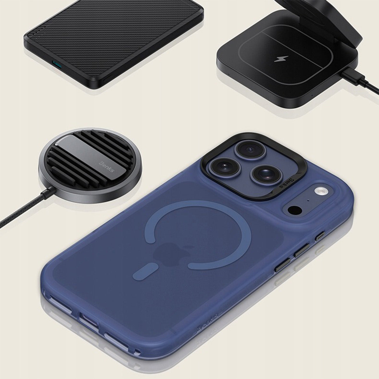 Benks Funda con Airbags Anticaídas para iPhone 17 Pro Max Compatible con MagSafe, Azul