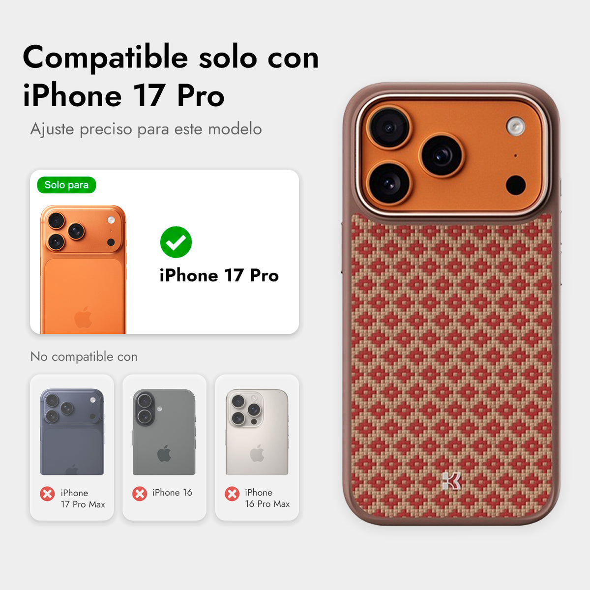 Benks Funda ArmorGrid de Fibra de Aramida Kevlar para iPhone 17 Pro/18 Pro Compatible con MagSafe, Naranja