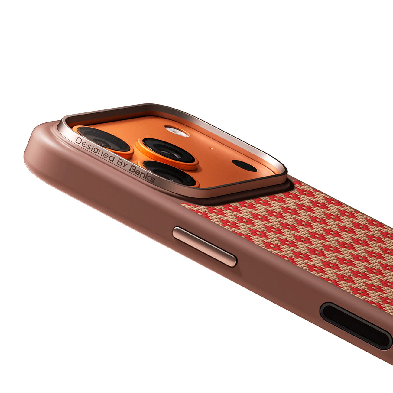 Benks Funda ArmorGrid de Fibra de Aramida Kevlar para iPhone 17 Pro/18 Pro Compatible con MagSafe, Naranja